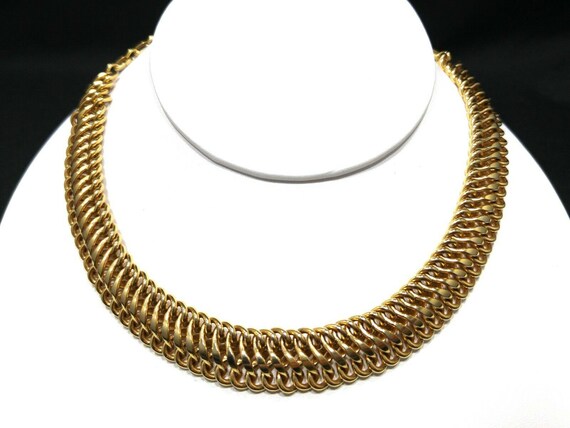 Vendome Interlocking Chain Choker Necklace, Gold … - image 3