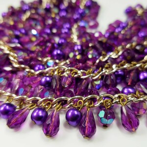 Western Germany Purple Gold Beaded Necklace, 1960s Vintage Jewelry image 8