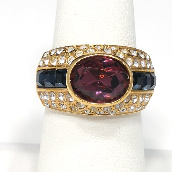 Nolan Miller Purple Gold Plated Ring, US Size 6 3… - image 10