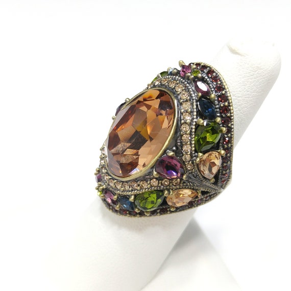 Heidi Daus Topaz Rhinestone Statement Ring, Green… - image 4