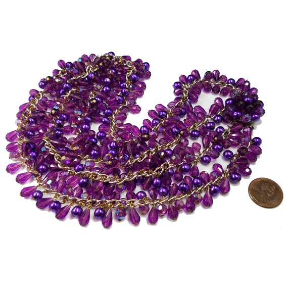 Western Germany Purple Gold Beaded Necklace, 1960… - image 7