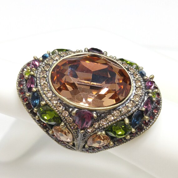 Heidi Daus Topaz Rhinestone Statement Ring, Green… - image 3