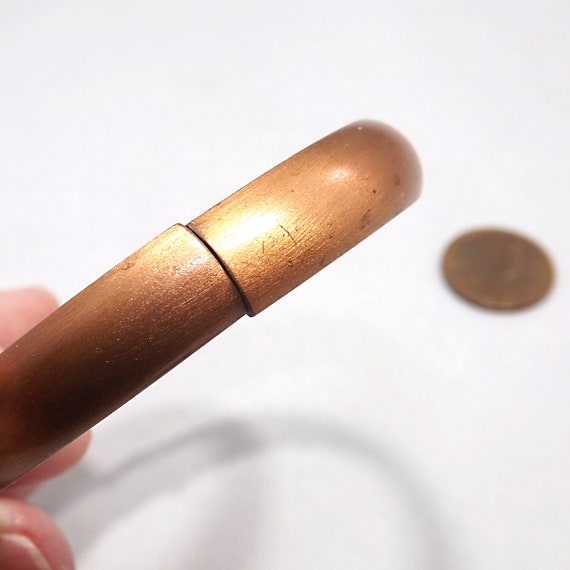 Whiting & Davis Copper Hinged Bracelet, 1960s Vin… - image 10