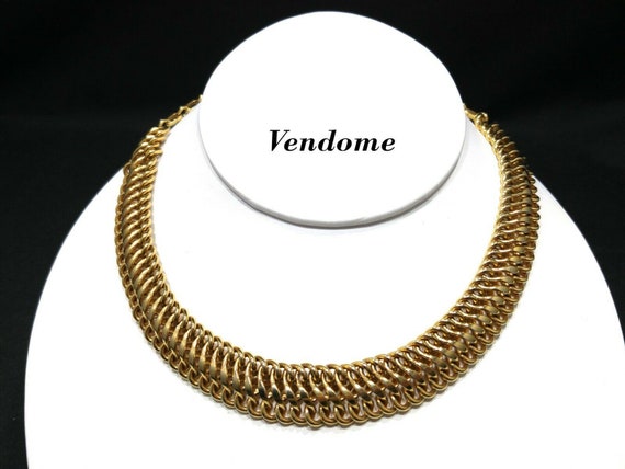 Vendome Interlocking Chain Choker Necklace, Gold … - image 1