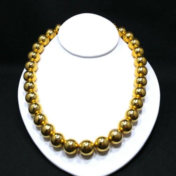 Vintage Monet 15mm Gold Plated Beaded Necklace, 20