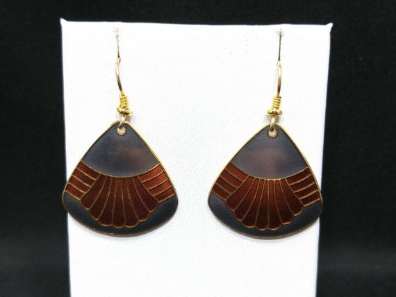 Laurel Burch Waterfall Design Earrings, Gold Plat… - image 3