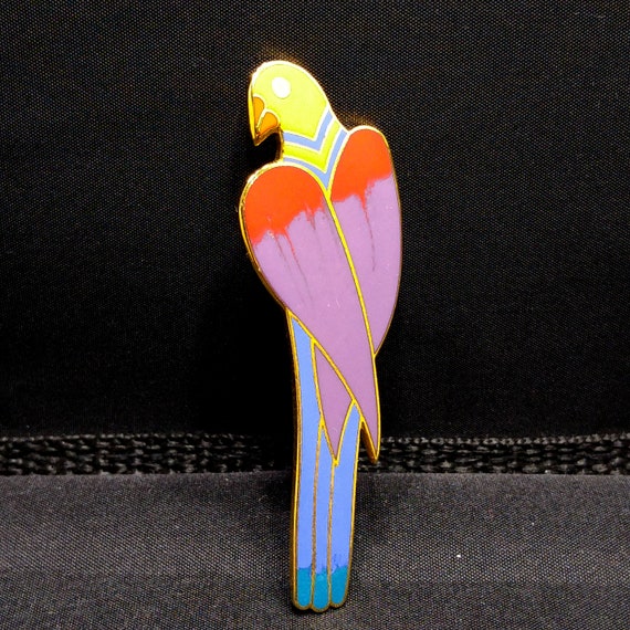 Laurel Burch "Cezanne" Parrot Brooch, Gold Plated… - image 9