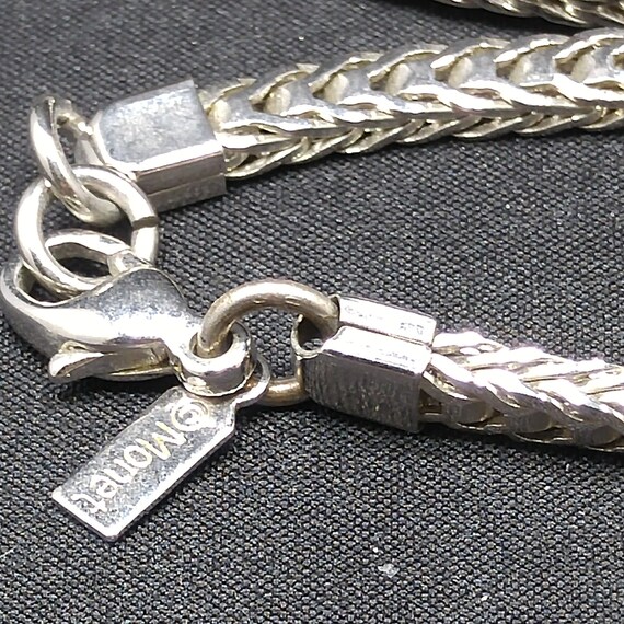 Monet Wheat Chain Necklace, Rhodium Plated, 24 In… - image 9