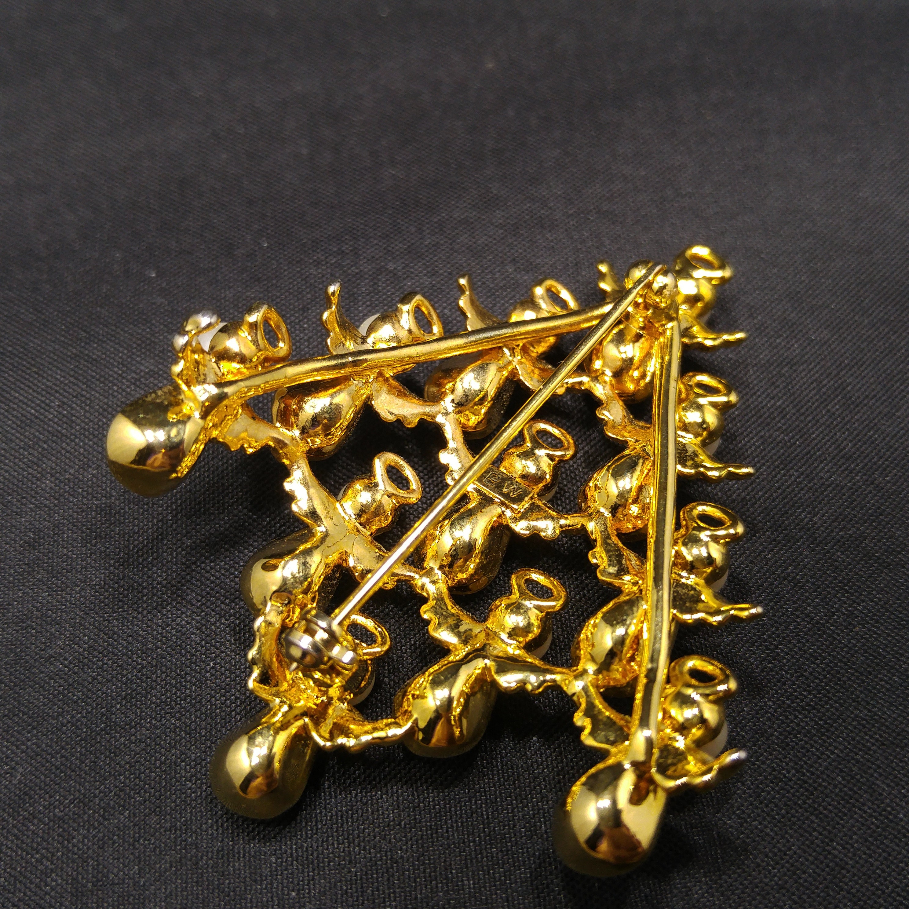 BW Angel Christmas Tree Brooch, Gold Plated, Book Piece