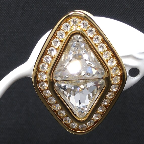 Swarovski Clear Crystal Rhinestone Earrings, Gold… - image 3