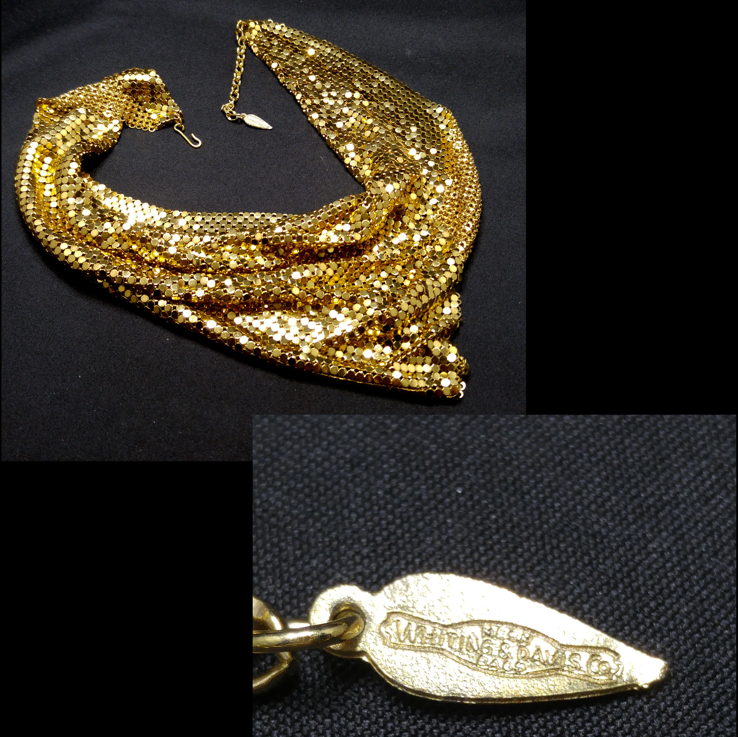 Whiting and davis mesh hotsell necklace
