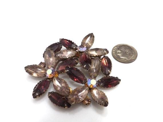 Floral Purple Lilac Floral Brooch, Riveted Constr… - image 9