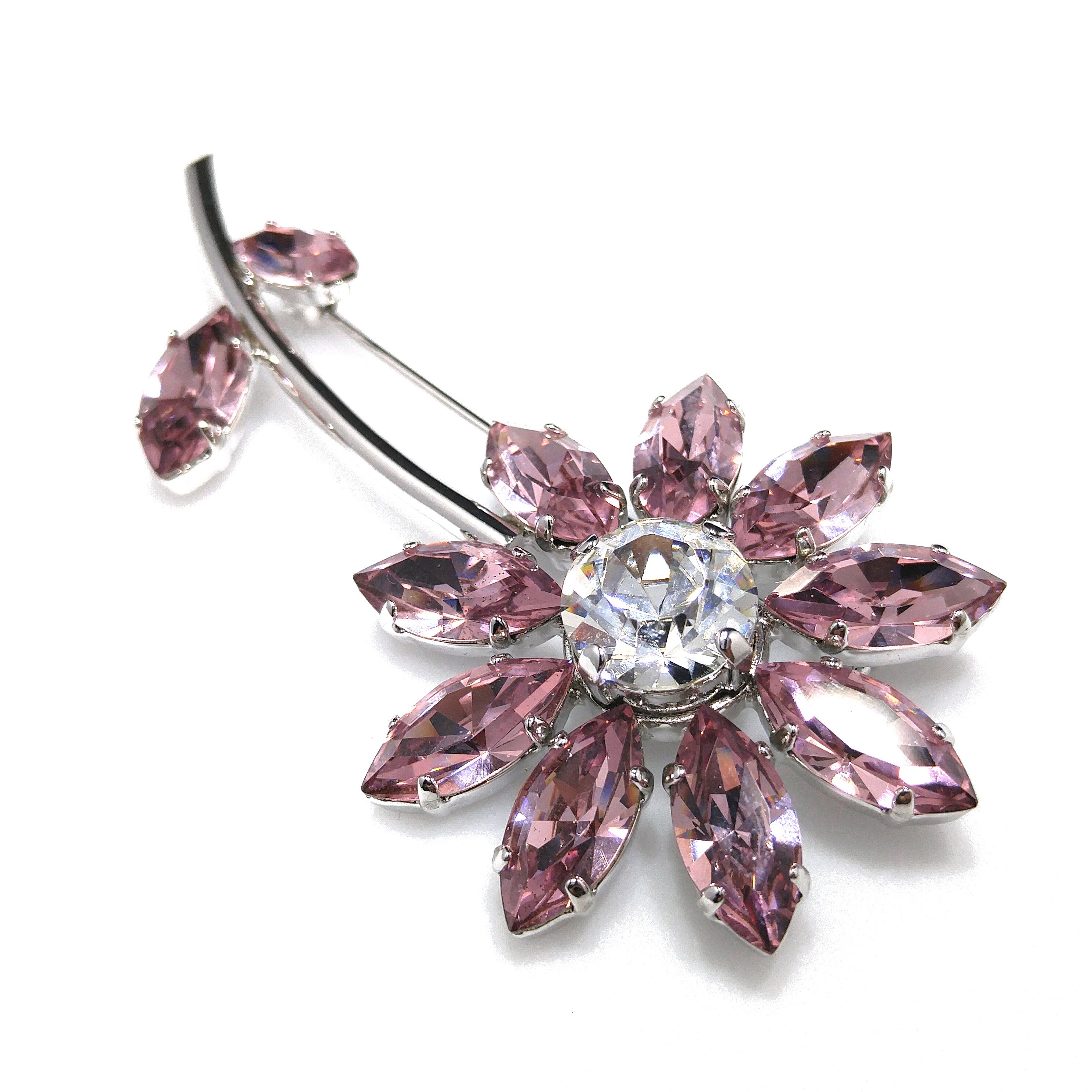 Zerodis Crystal Head Pin,200Pcs Flower Bouquet Pins Brooch Sewing