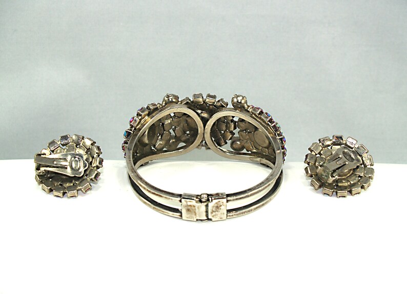 Juliana Rhinestone Clamper Bracelet & Earrings Delizza Etsy