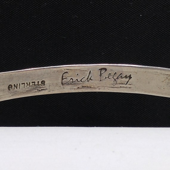 Erick Begay Sterling Silver Cuff Bracelet, Hand C… - image 4