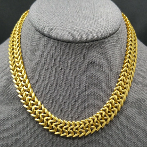 Vintage Monet Choker Necklace, Interlocked Chain … - image 4