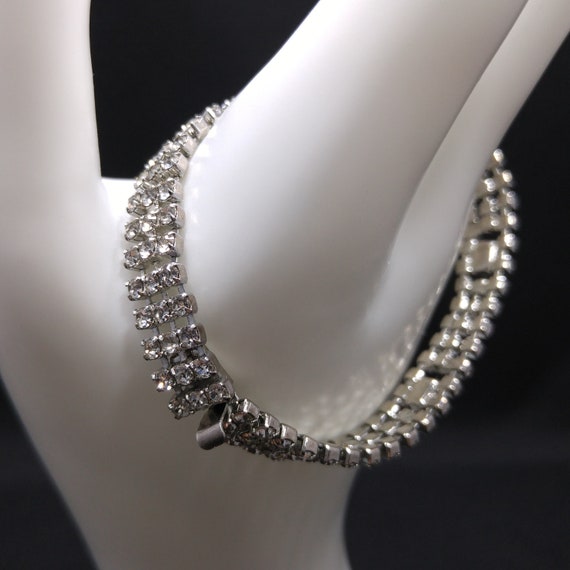 Kramer Clear Rhinestone Bracelet, Rhodium Plated,… - image 4