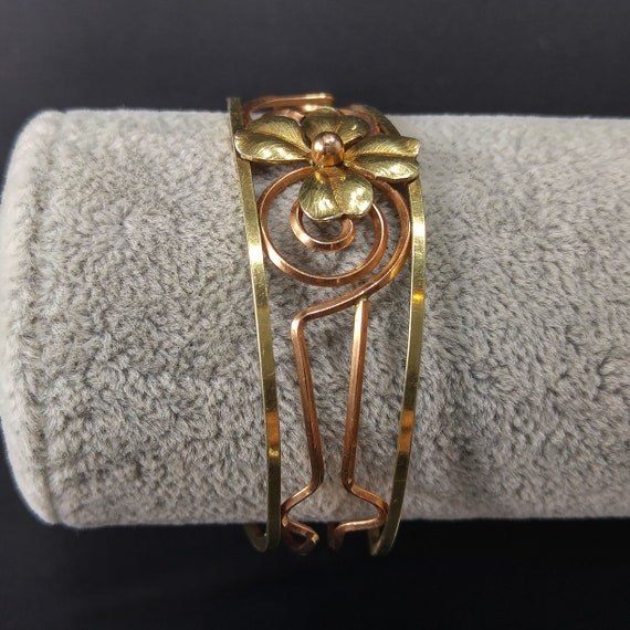 Krementz 14K Rolled Gold Overlay Cuff Bracelet, O… - image 5