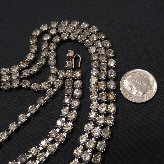 Clear Rhinestone Festoon Belt, Rhodium Plated, 1… - image 3