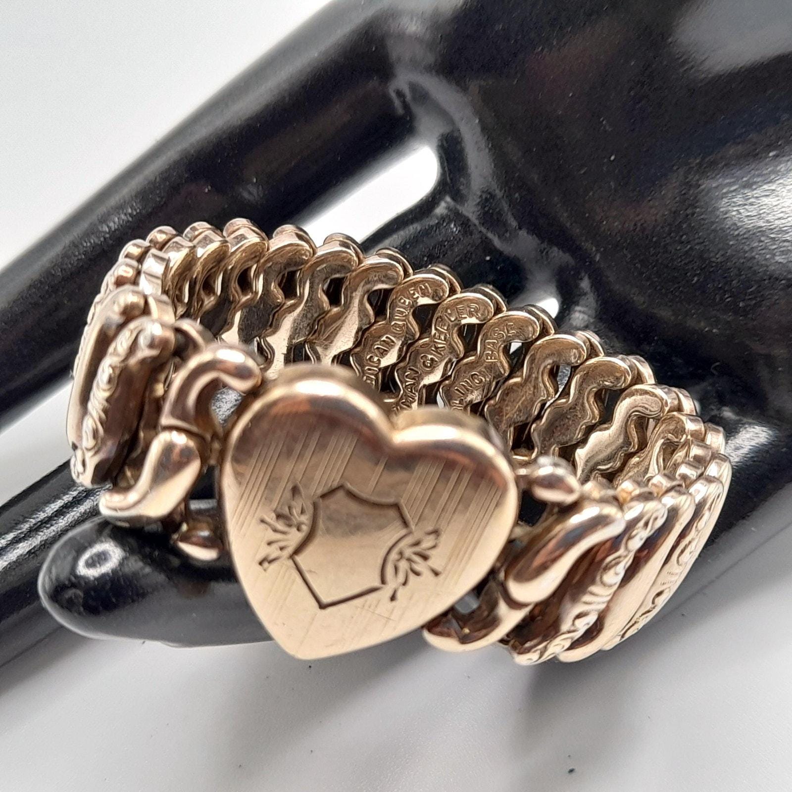 米軍 実物 SWEETHEART JEWELRY コイルブレスレット Antique Sweetheart Bracelet American Queen Pitman Keeler Sterling
