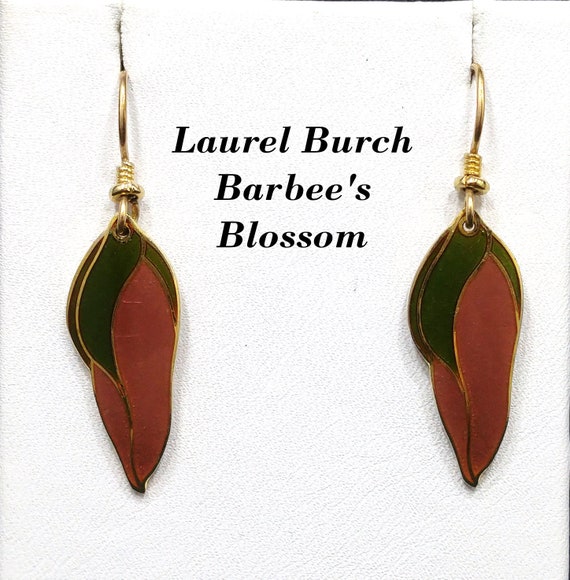 Laurel Burch "Barbee's Blossom" Earrings, Green &… - image 10