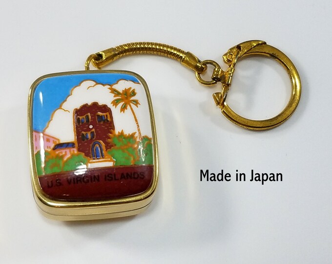 Sankyo Music Box Vintage Key Chain Made in Japan U.S. Virgin Islands