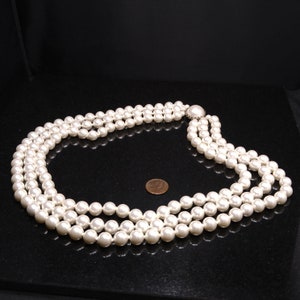 Mid Century Japan Faux Pearls Necklace Three Strands 1950s - Etsy