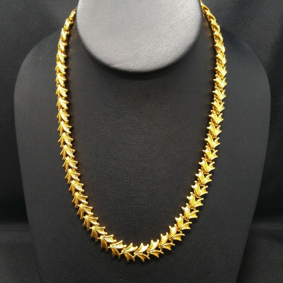 Vintage Napier Gold Plated Necklace, 18"  Interlo… - image 2