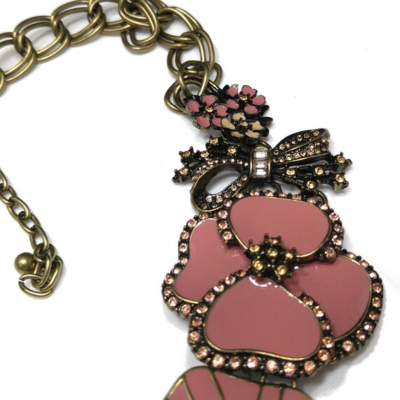 Ciner for Joan Rivers Pink Enamel Necklace, Class… - image 7