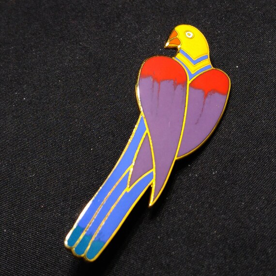 Laurel Burch "Cezanne" Parrot Brooch, Gold Plated… - image 10