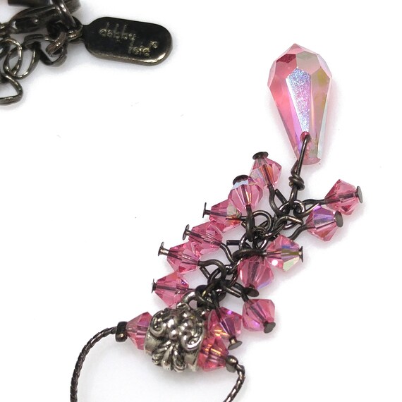 Dabby Reid Pink AB Crystal Necklace, Deep Pink Sw… - image 9