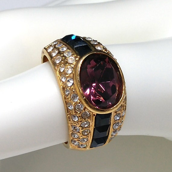 Nolan Miller Purple Gold Plated Ring, US Size 6 3… - image 4