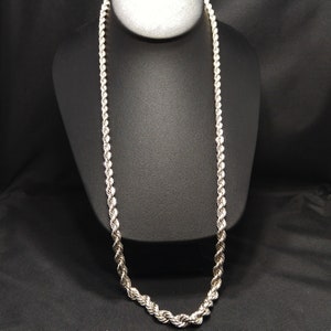 Graduated Rope Chain Monet Gold Plated Graduated Rope Chain, Silver Tone, 1980s Vintage ...