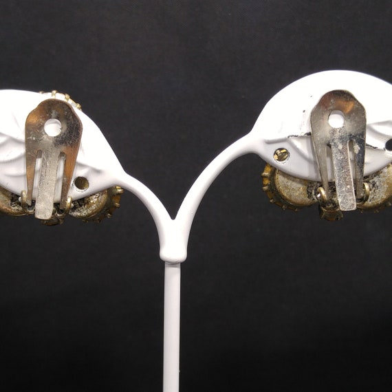 Karu Arke Austria Rhinestone Clip Earrings, Topaz… - image 4