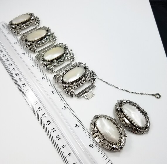 Whiting & Davis Bracelet Earrings Set, Mother of … - image 7