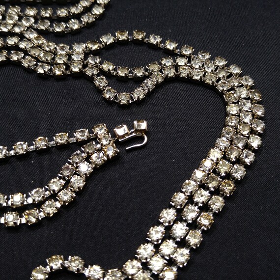 Clear Rhinestone Festoon Belt, Rhodium Plated, 1… - image 5