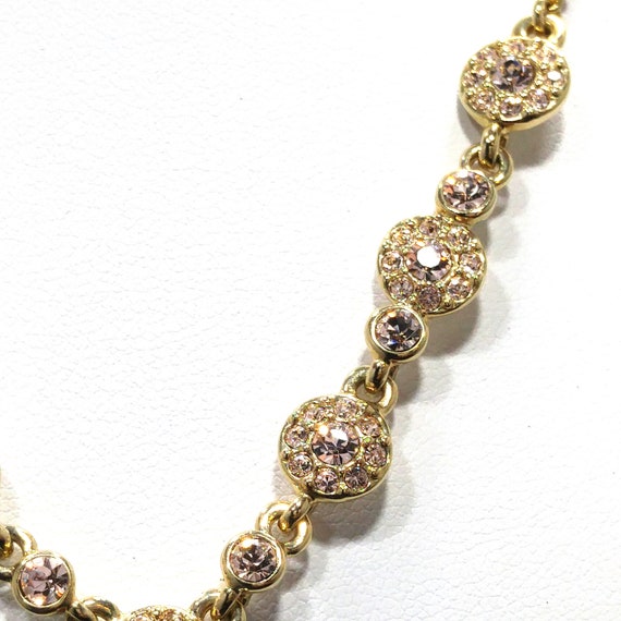 Givenchy Champagne Rhinestone Pendant Necklace, G… - image 4