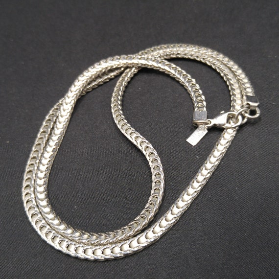 Monet Wheat Chain Necklace, Rhodium Plated, 24 In… - image 6