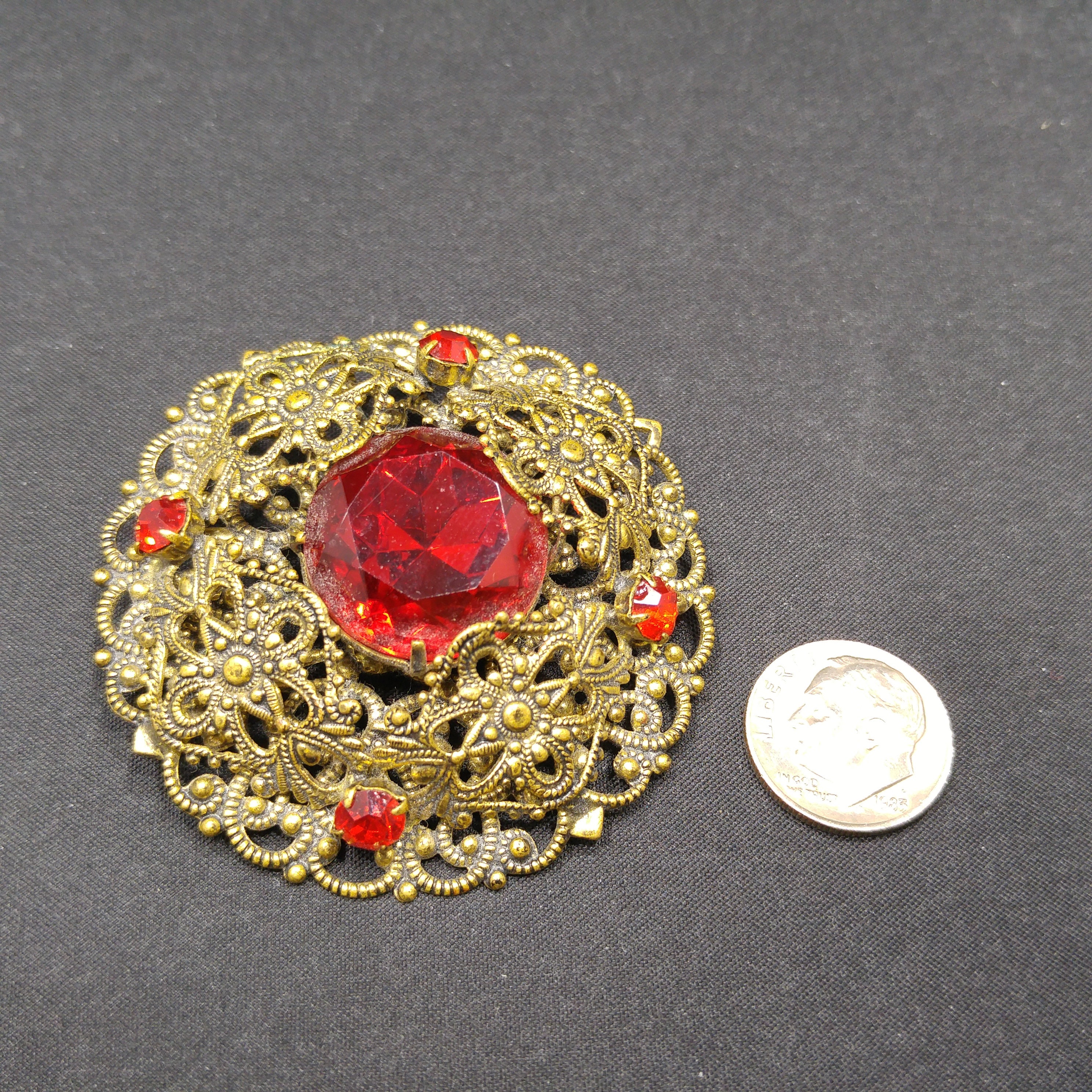 1950s Rhinestone Pins Red - Etsy