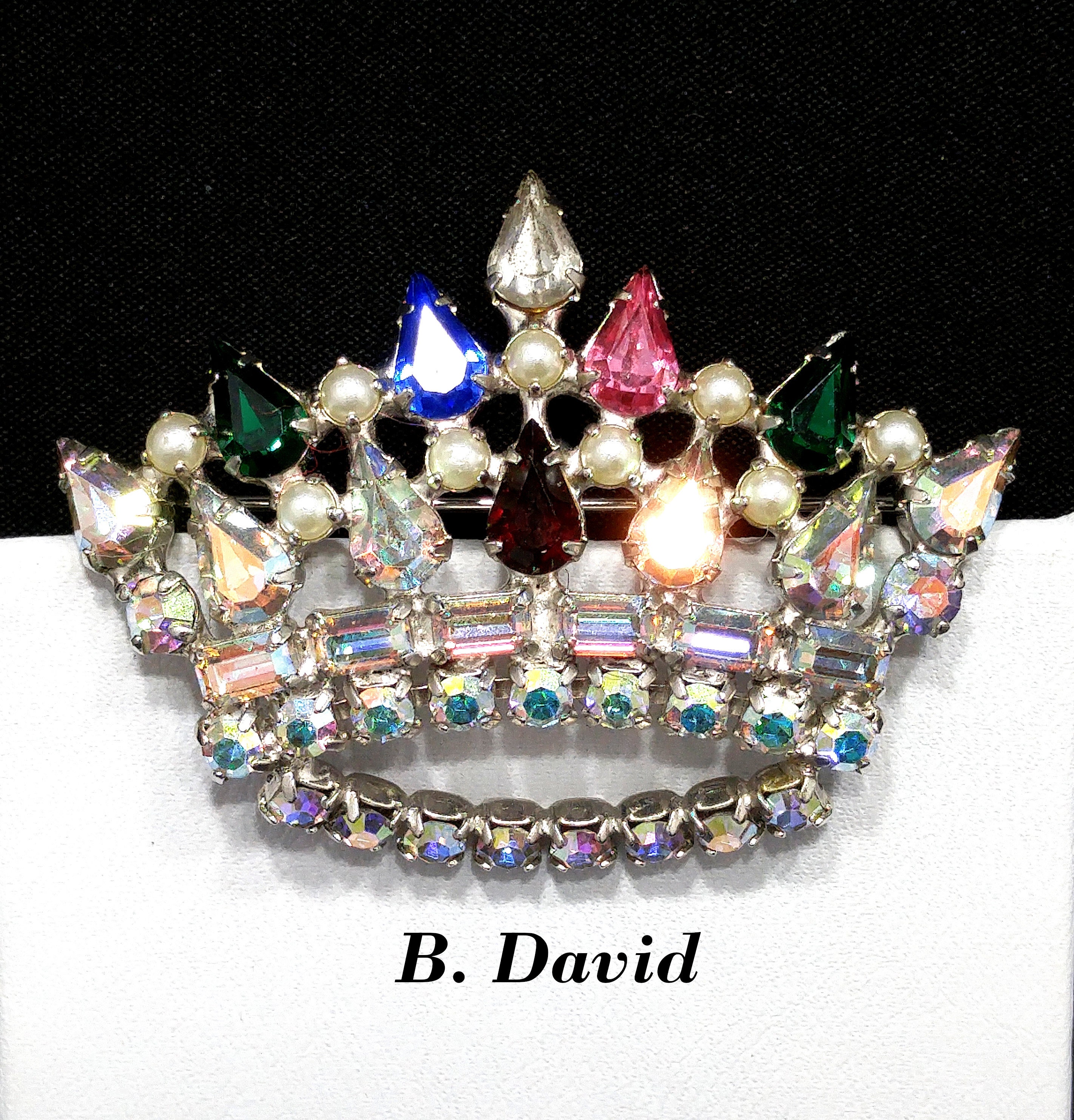 B david clearance crown brooch