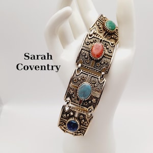 Vintage Sarah Coventry Granada Multicolored Cab Bracelet