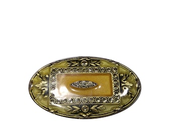 CATHERINE POPESCOヴィンテージ ブローチ9031 Catherine Popesco France Gold Brooch, Enamel Silver Plated