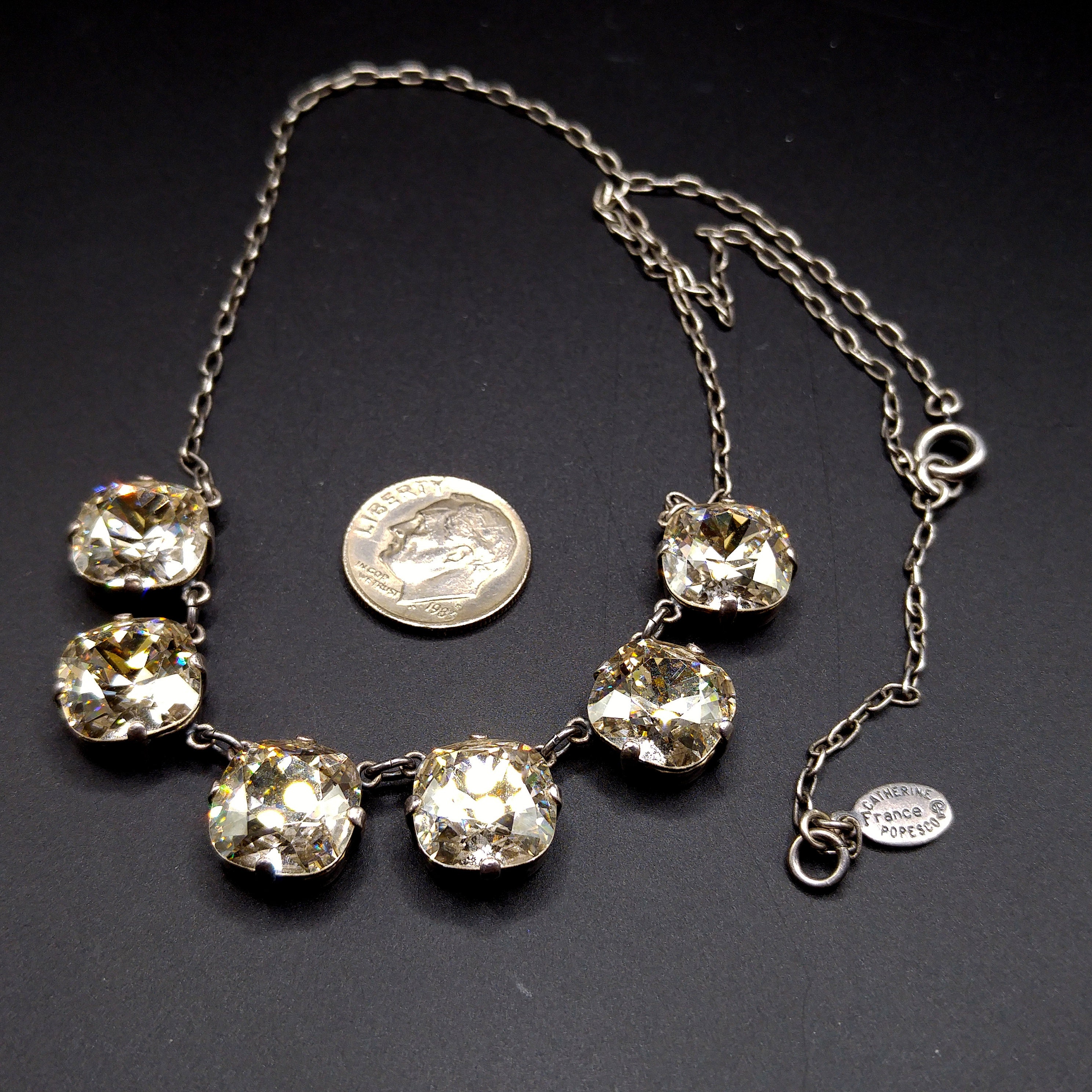 Catherine Popesco Crystal Rhinestone Necklace, Art Deco
