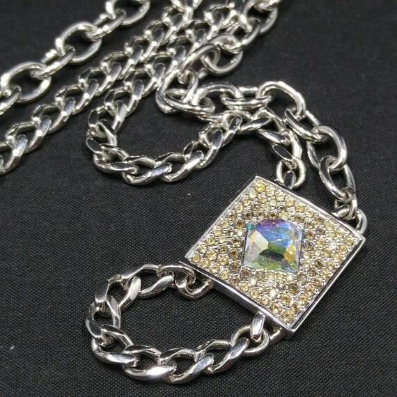 Swarovski Rhinestone Aurora Borealis Pendant Neck… - image 9