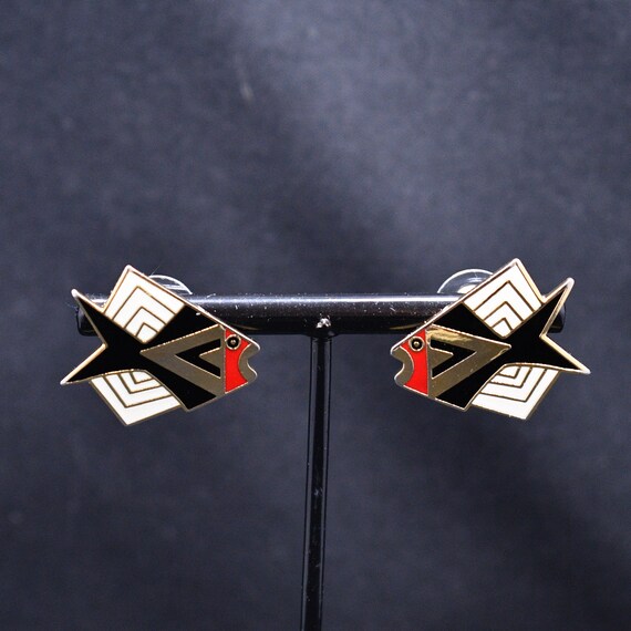 Laurel Burch "Siamese Fish" Post Earrings, Gold P… - image 2