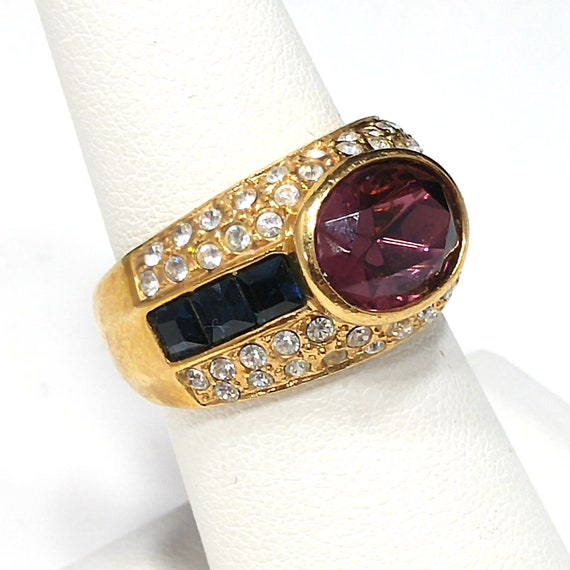 Nolan Miller Purple Gold Plated Ring, US Size 6 3… - image 8