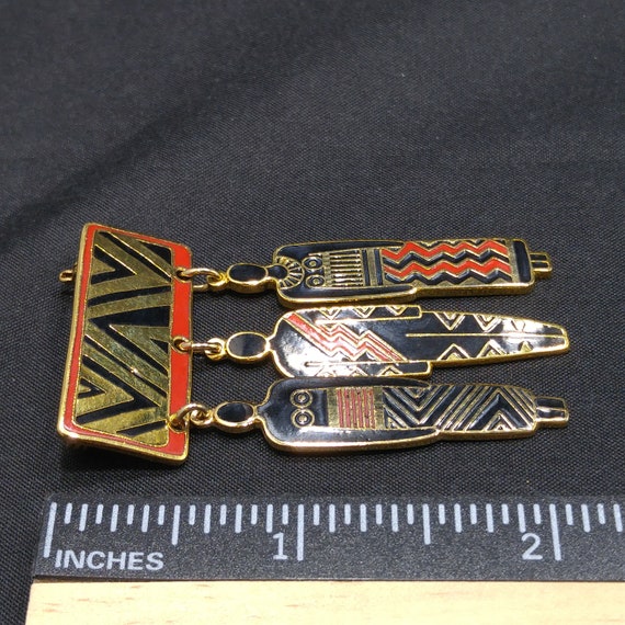 Laurel Burch "Tribal Spirit" Brooch, Dangles "Man… - image 5