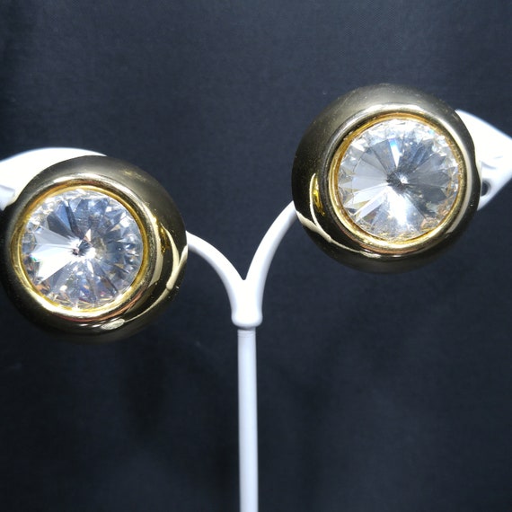 Rivoli Crystal Earrings, Headlight Rhinestones, C… - image 10