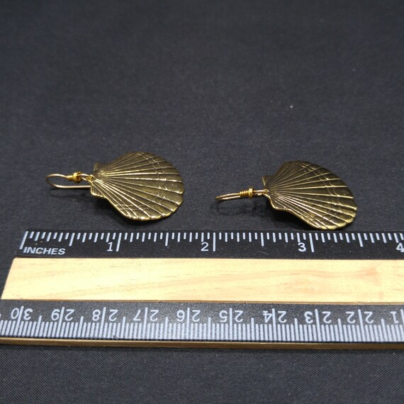 Laurel Burch Seashell Dangle Earrings, Gold Plate… - image 8