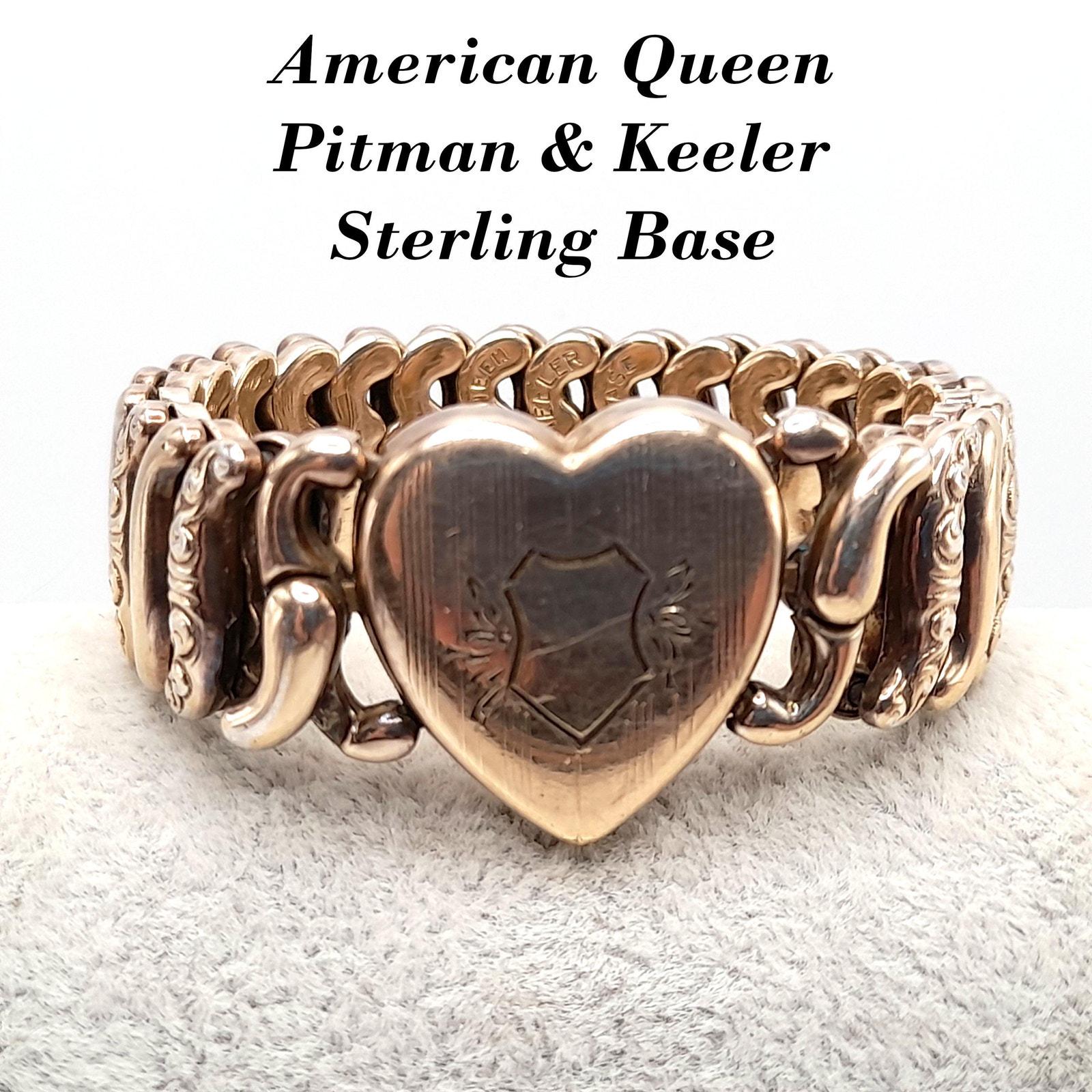 Antique Sweetheart Bracelet American Queen Pitman Keeler Sterling